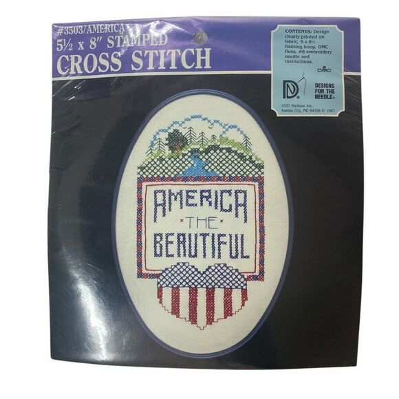 Designs For The Needle Cross Stitch Kit  3503 America The Beautiful 5.5x8” - Picture 1 of 5